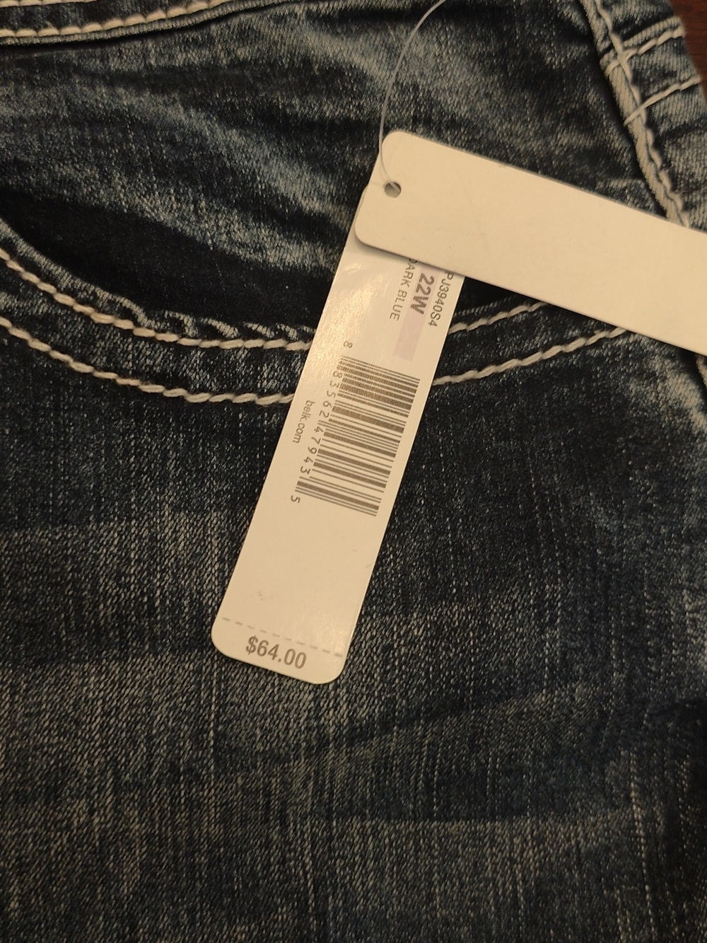 Dark Blue Women's Flare Jeans Sz 22 with Contrast Stitching